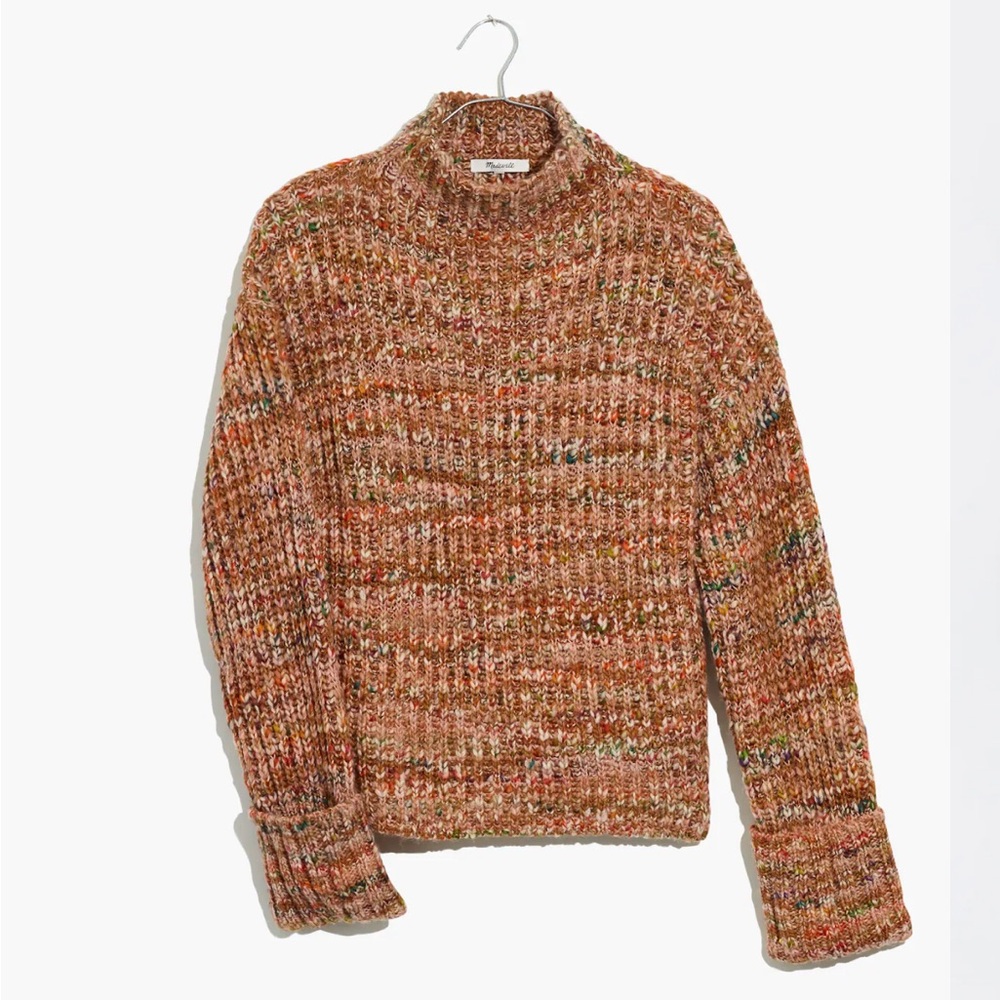Madewell Rayner Mockneck Sweater Medium Marled Cider